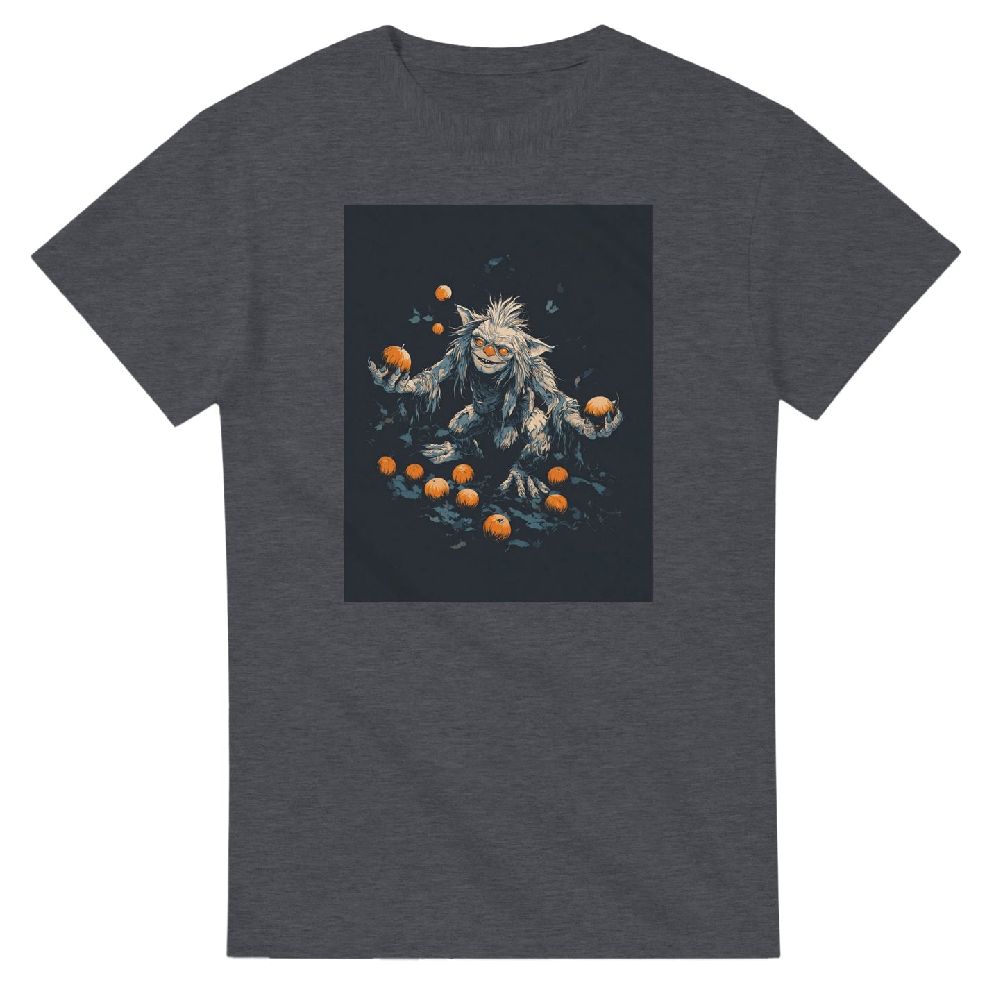 Mischievous Pumpkin Goblin on a Heavyweight T-shirt