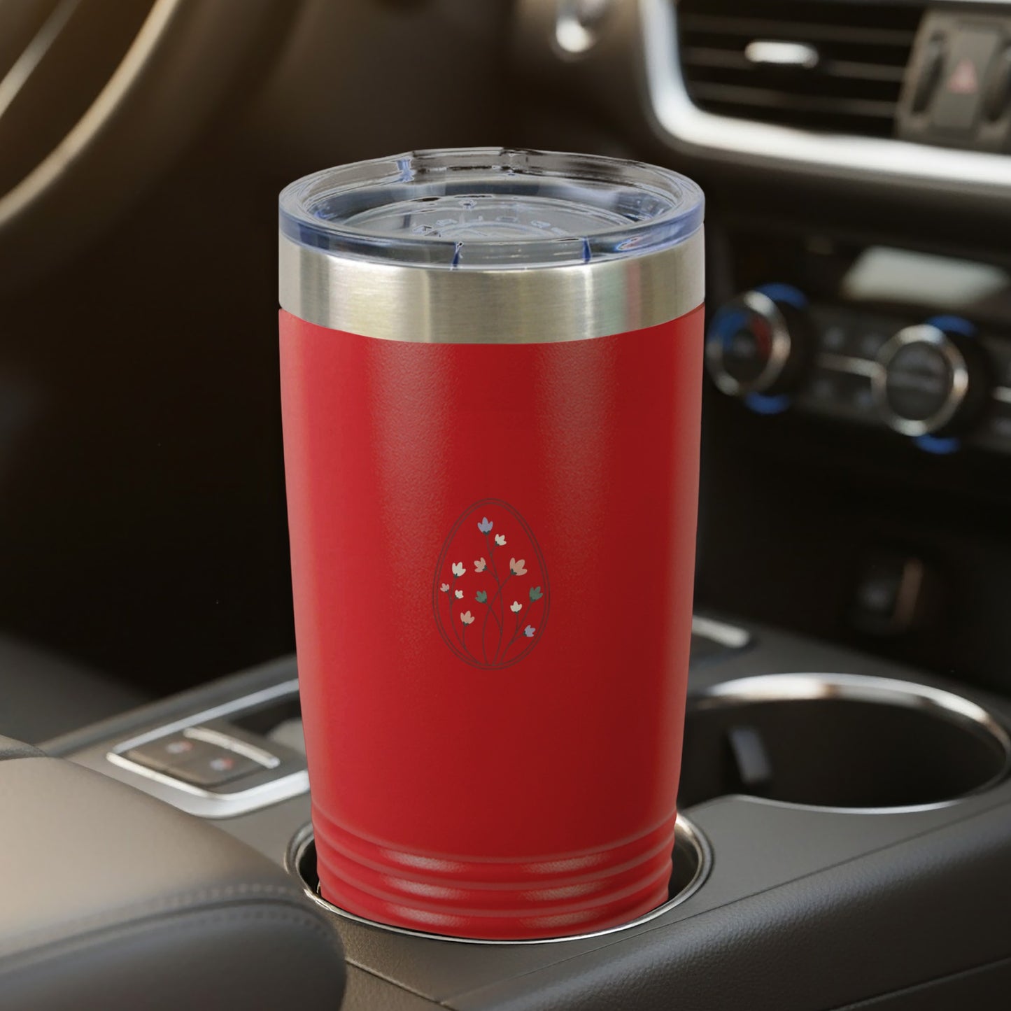Red Floral Insulated Tumbler with Lid Drinkware Product