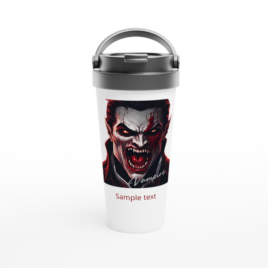 15oz stainless steel travel mug vampire full face personalized