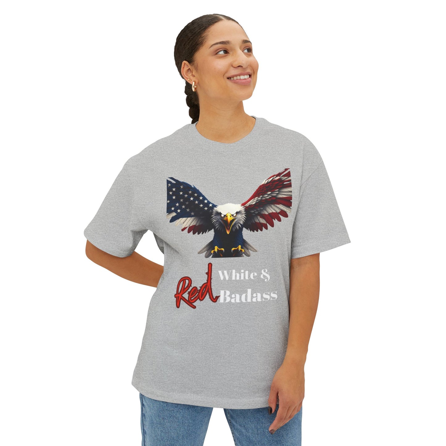 Red White & Badass Patriotic Eagle on a Premium Tee