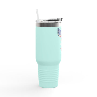 American Infidel Patriotic Eagle on 40oz insulated tumbler