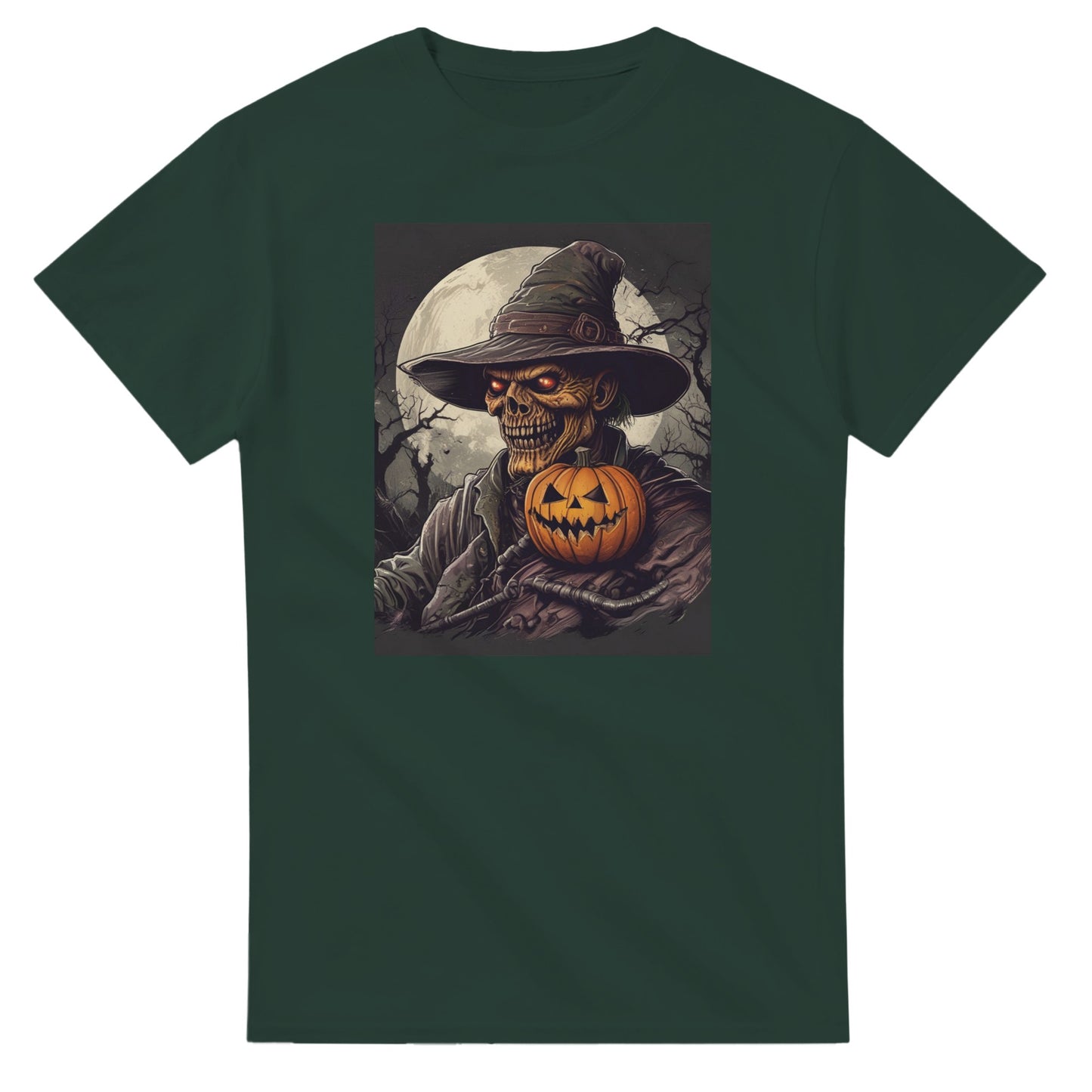 Pumpkin & Glowing Eyes on a Heavyweight T-shirt