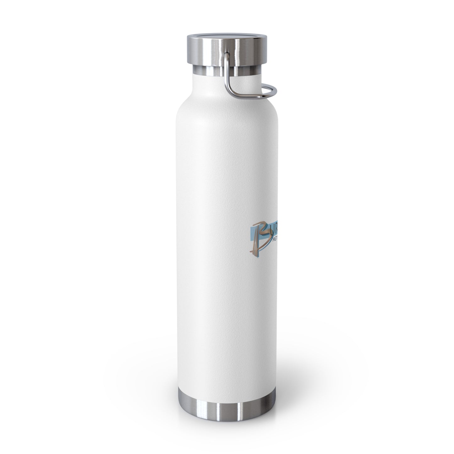 Burghardt Metal Fabricating, Inc., logo on a  22oz Copper Insulated Water Bottle