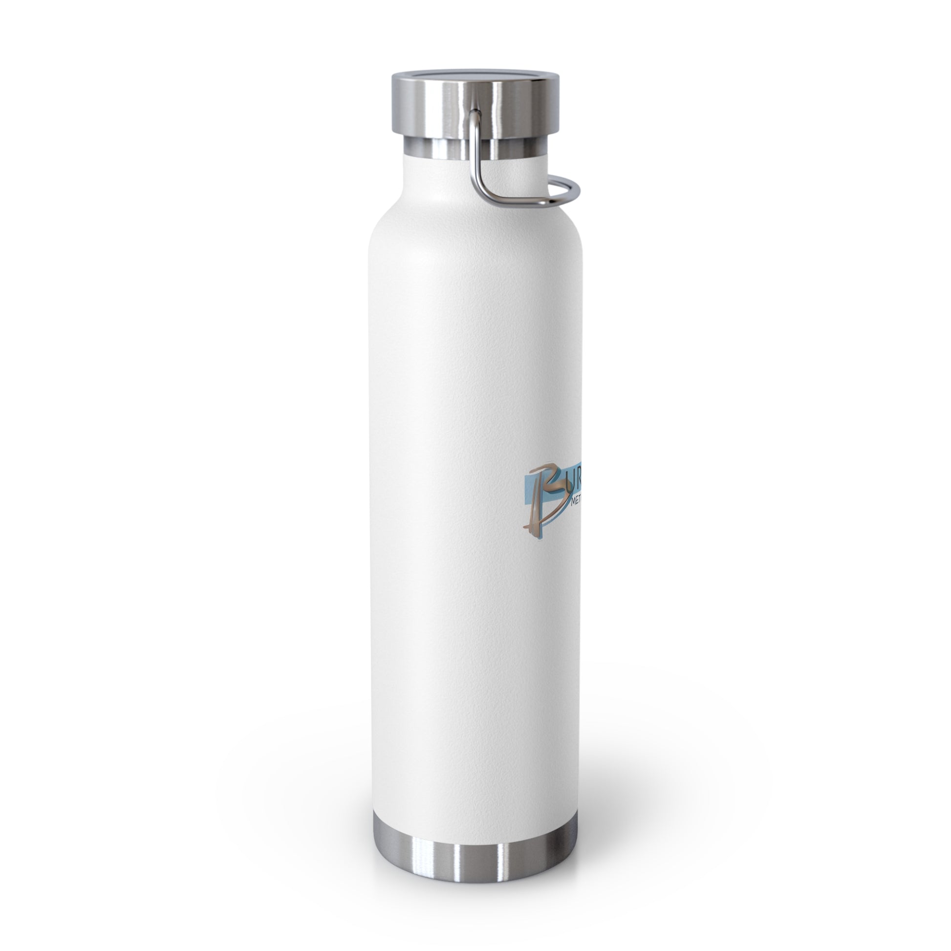 Burghardt Metal Fabricating, Inc., logo on a  22oz Copper Insulated Water Bottle