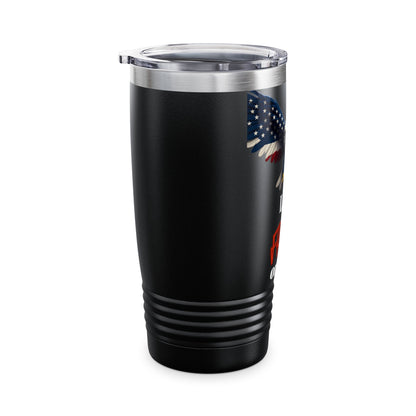 Live Free Or Die Patriotic Eagle on a 20oz Insulated Tumbler