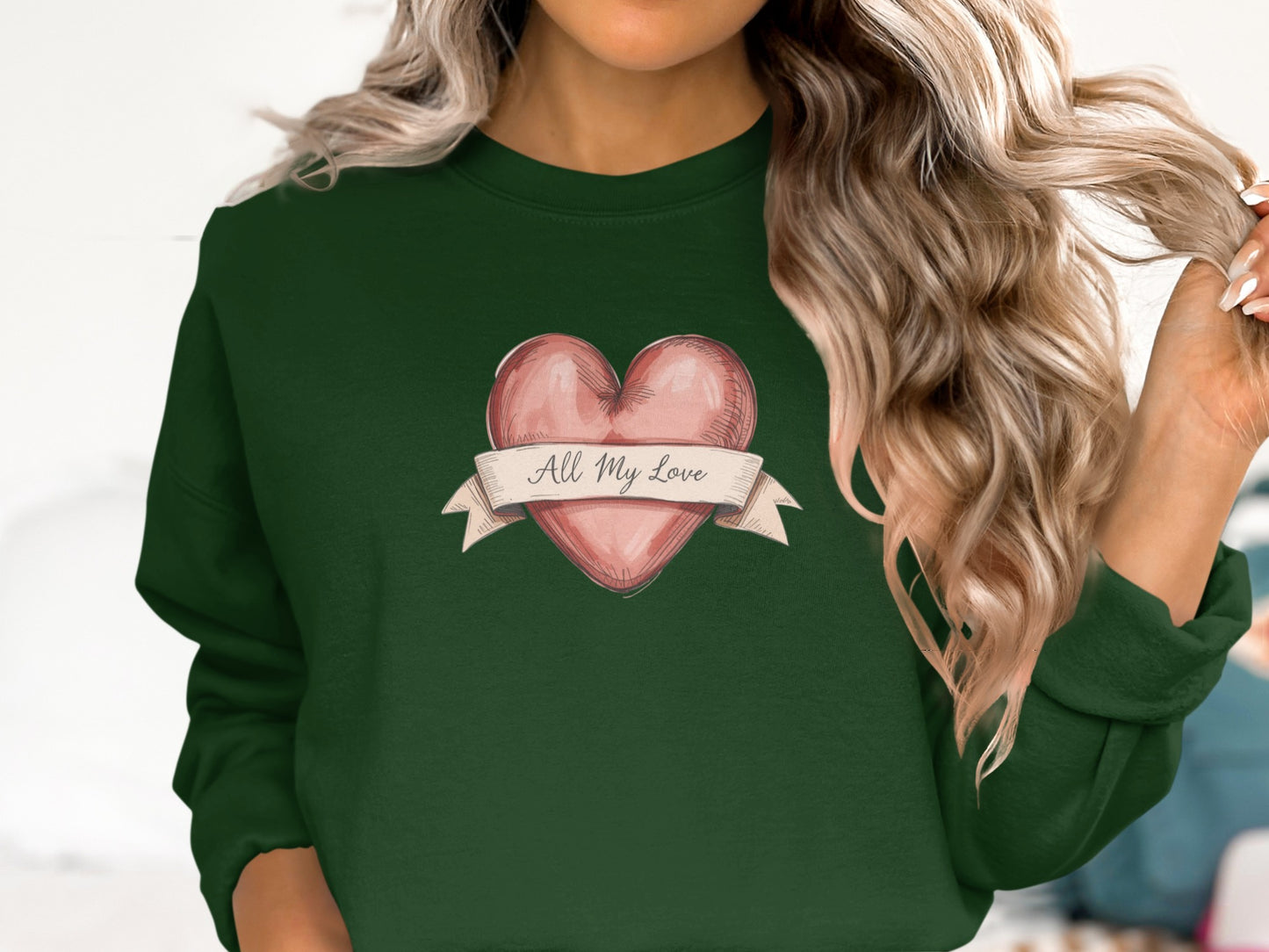 'All My Love' Heart Graphic Sweatshirt Product