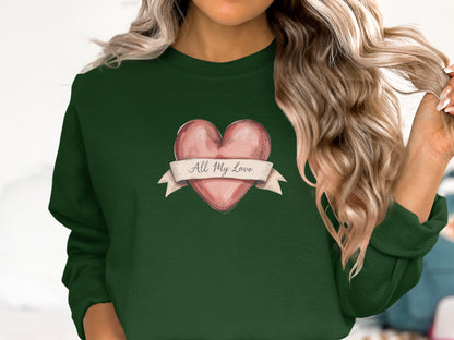 'All My Love' Heart Graphic Sweatshirt Product