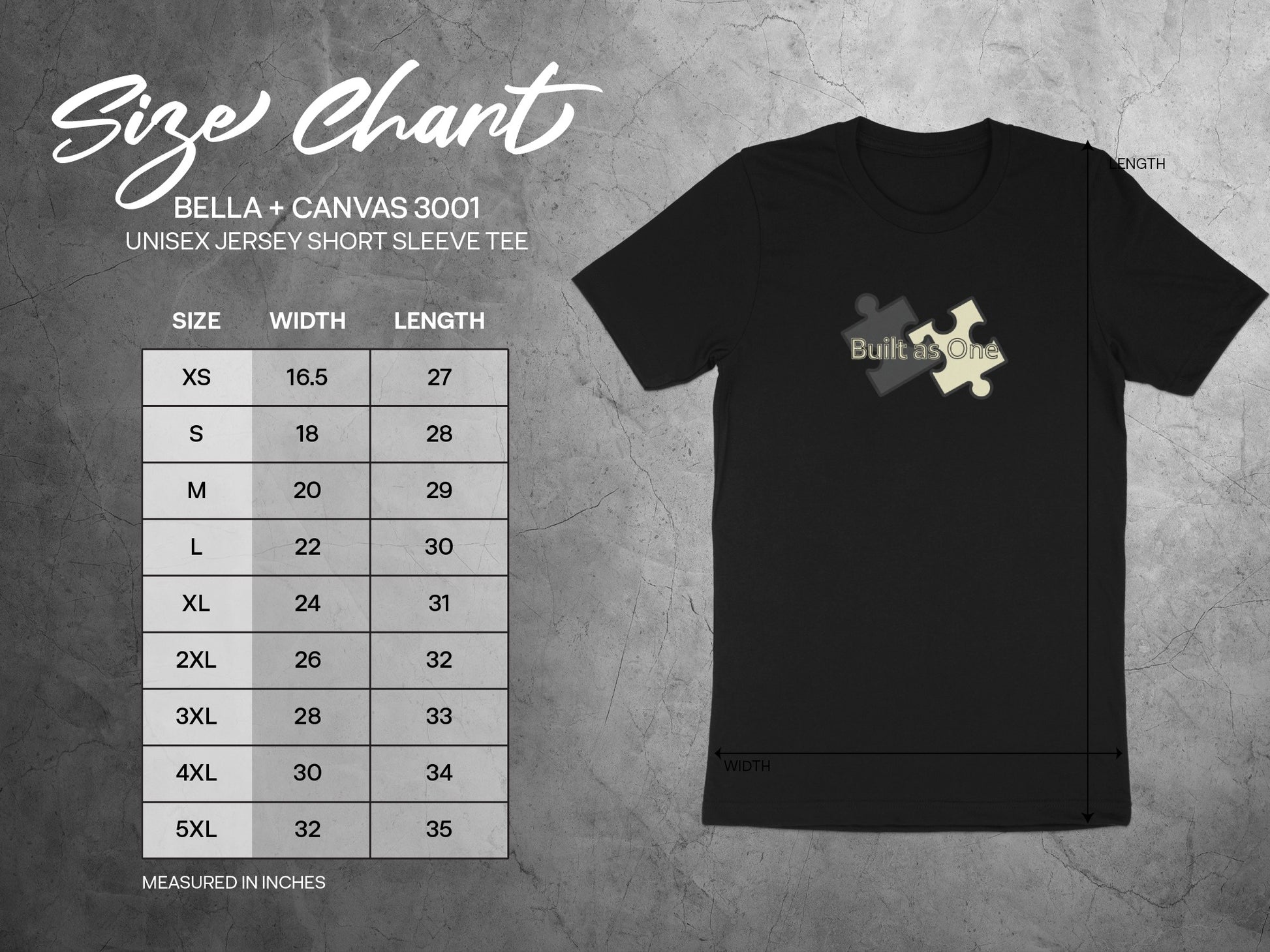 Built As One Puzzle Graphic Unisex Jersey Short Sleeve Tee