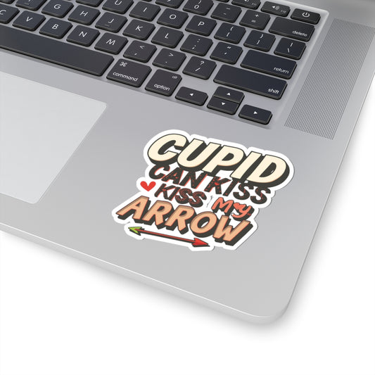 Cupid Can Kiss My Arrow Laptop Sticker deluxe