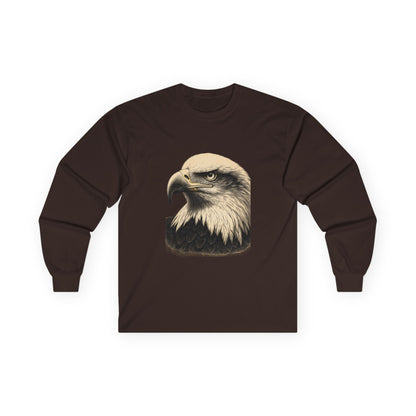 Engraved Eagle Head on a Long-Sleeve Tee