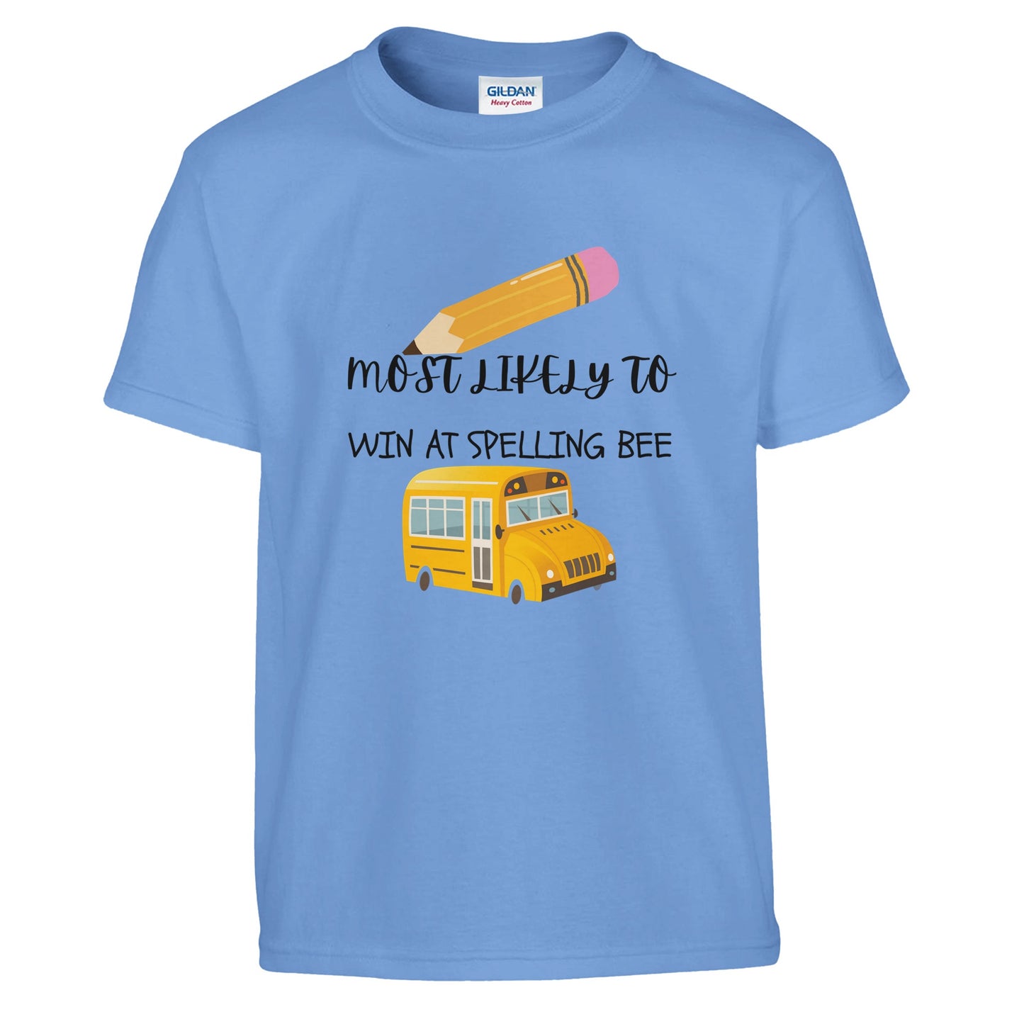 Most Likely To Win at Spelling Bee on a heavyweight T-Shirt