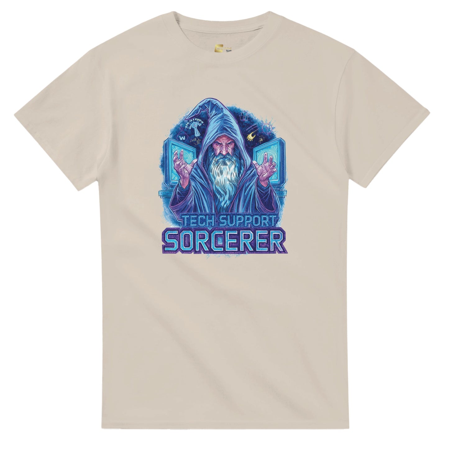 Tech Support Sorcerer graphic design on a Heavyweight T-shirt