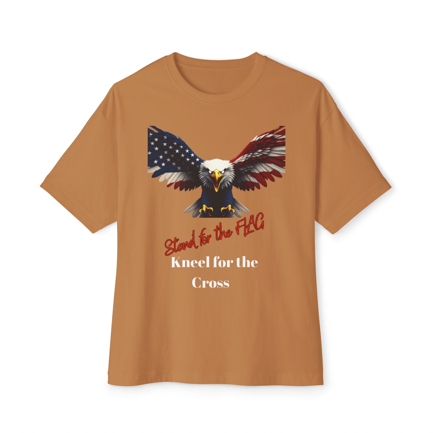 Stand For The Flag Kneel For The Cross Patriotic Eagle on a Premium Tee
