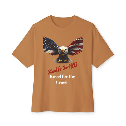 Stand For The Flag Kneel For The Cross Patriotic Eagle on a Premium Tee