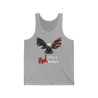 Red White & Badass Patriotic Eagle on a Premium Tank Top