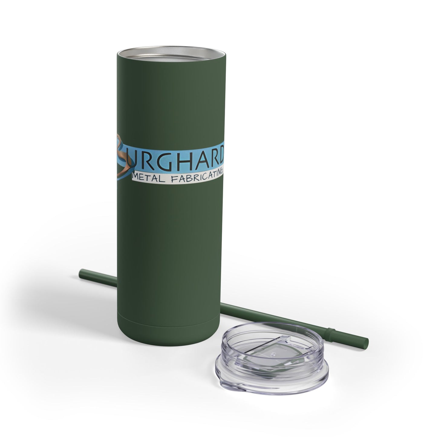 Burghardt Metal Fabricating, Inc., logo on a 20oz Insulated Skinny Tumbler