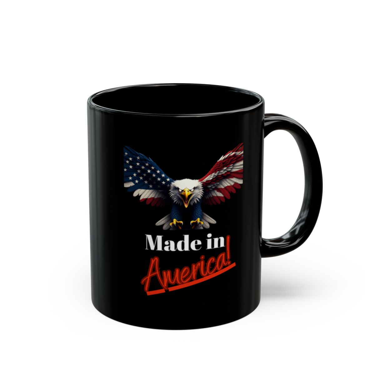 Patriotic Eagle Made in America Black Coffee Mug