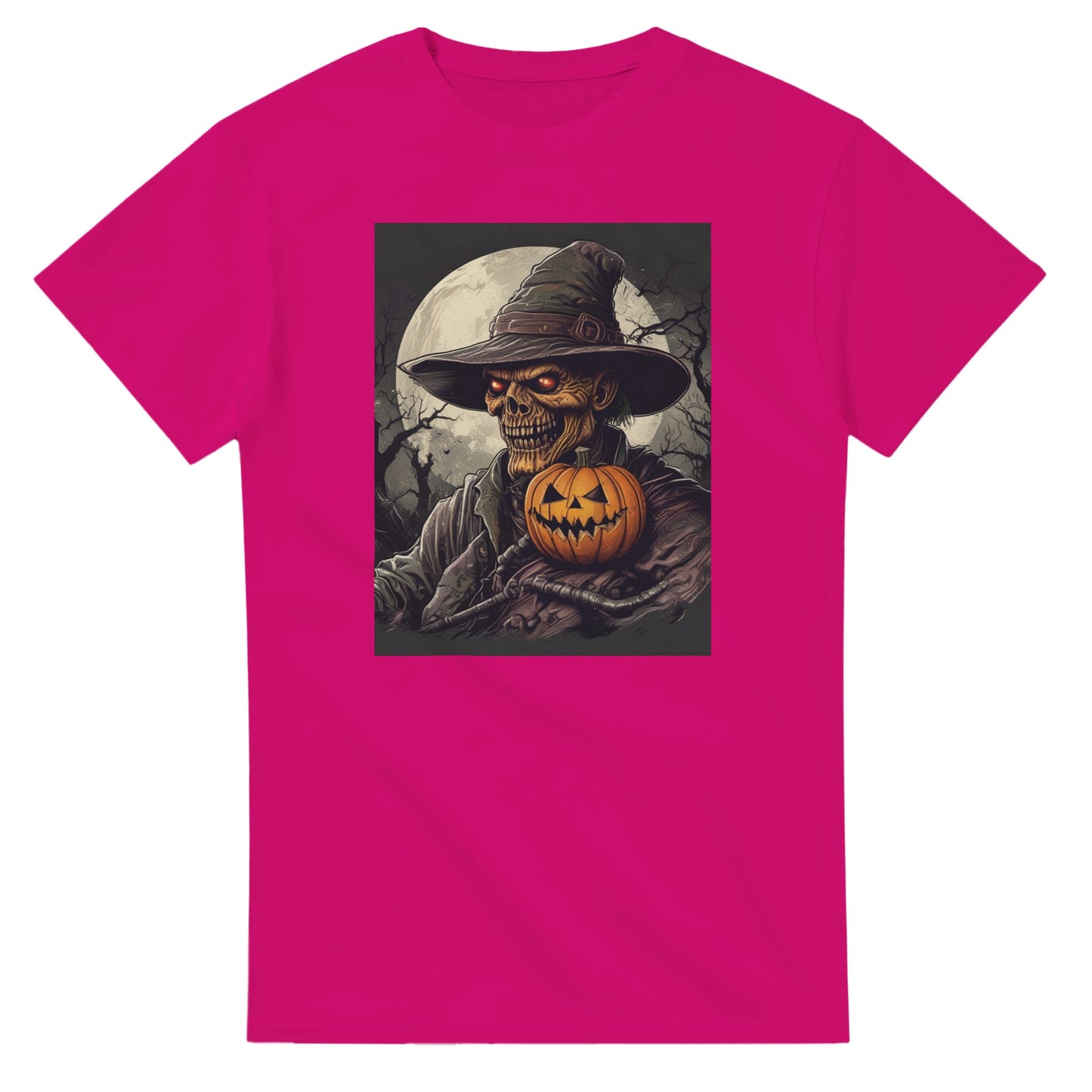 Pumpkin & Glowing Eyes on a Heavyweight T-shirt