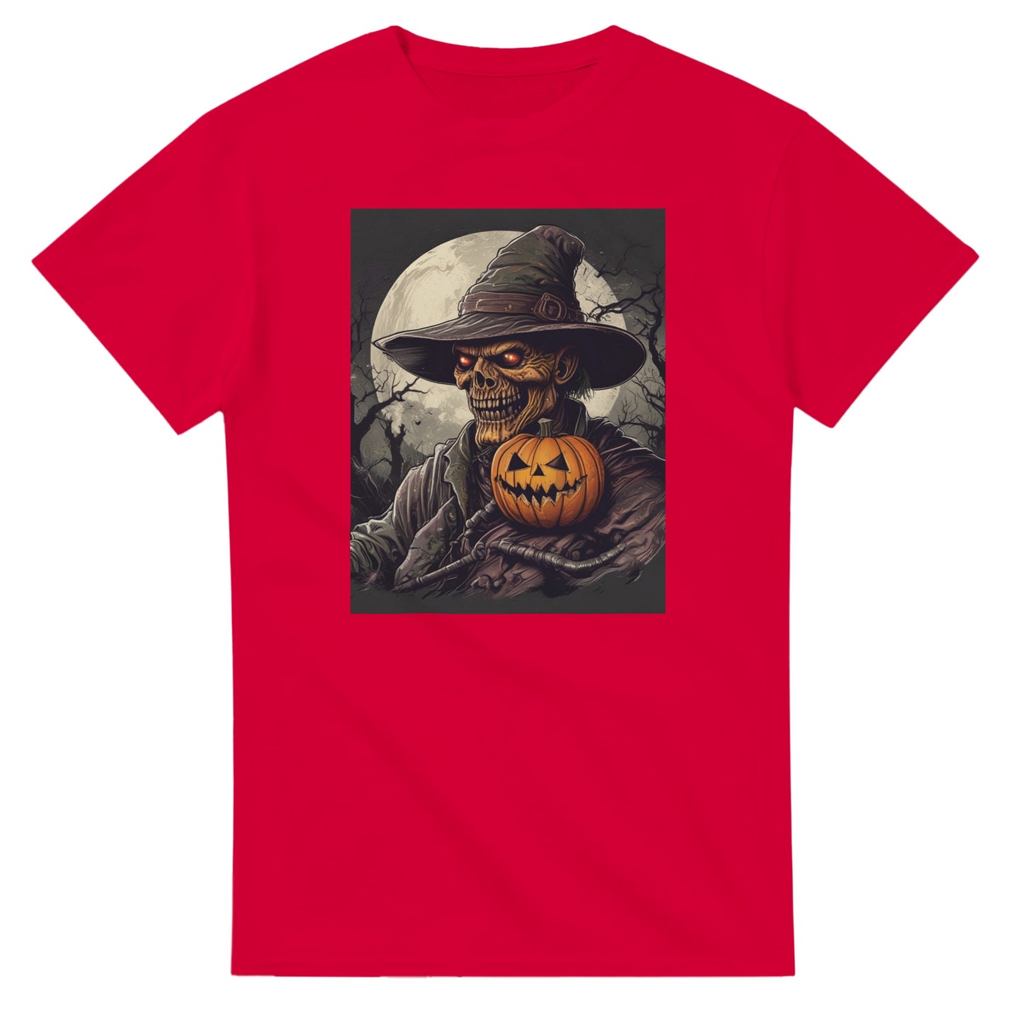 Pumpkin & Glowing Eyes on a Heavyweight T-shirt