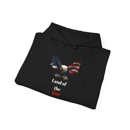 Land Of The Free Patriotic Eagle on a Pullover Hoodie