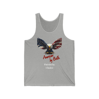 American By Birth Patriot By Choice Patriotic Eagle on a Premium Tank Top