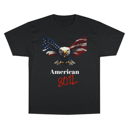 American Soil Patriotic Eagle on a Champion T-shirt