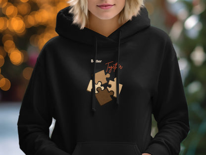 Better Together Puzzle Piece Design Hoodie