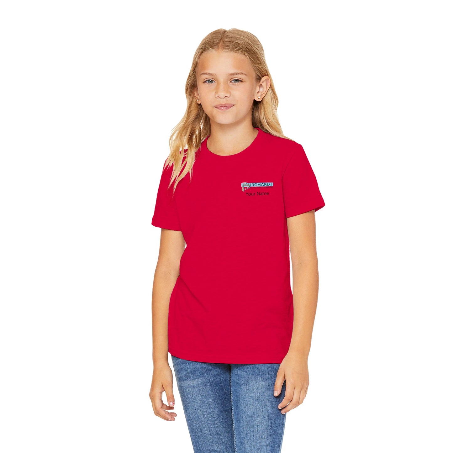 Burghardt Metal Fabricating, Inc., logo on a Premium Kids T-shirt