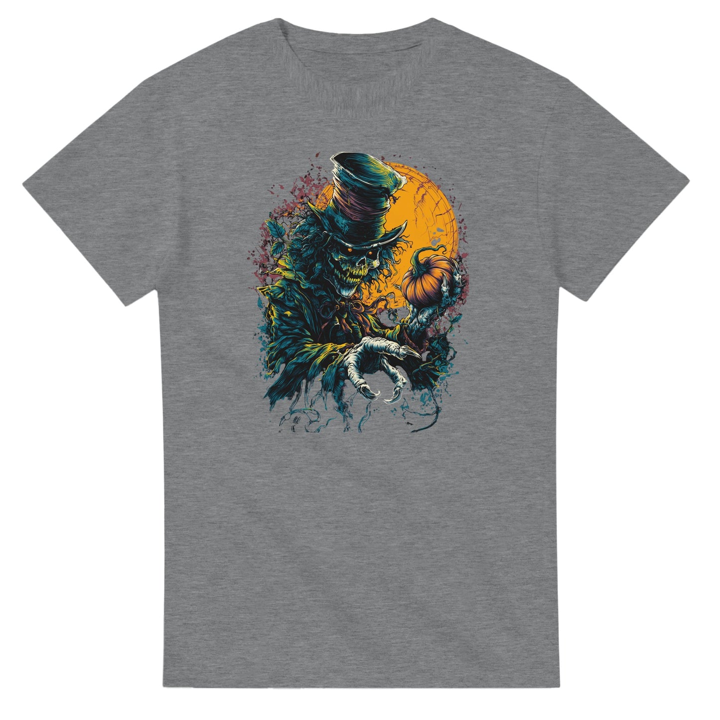 Sinister Pumpkin Scarecrow on a Heavyweight T-shirt
