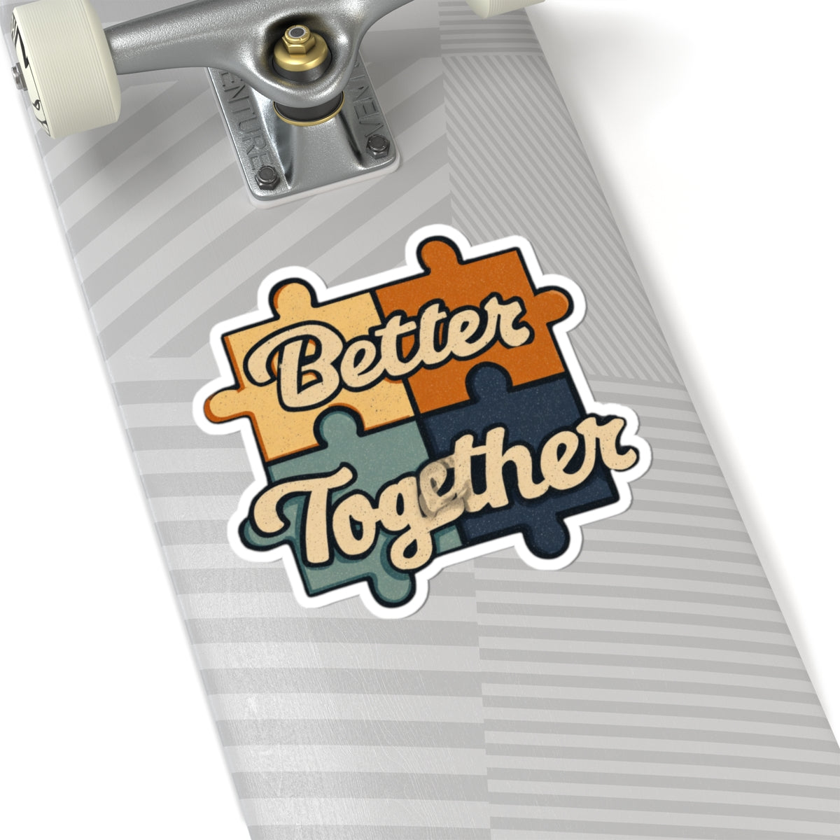 Better Together Puzzle Pieces Skateboard Sticker