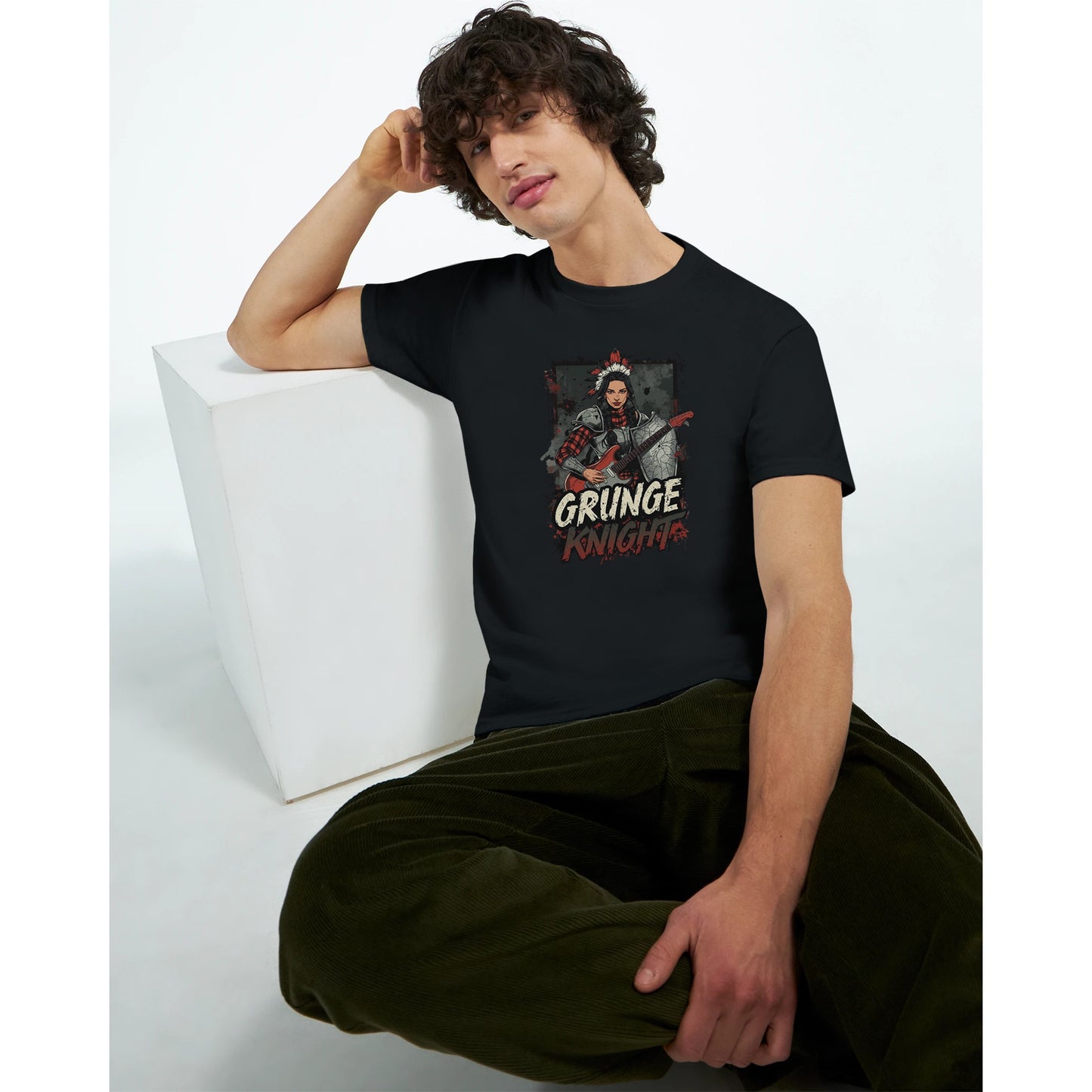 Grunge Knight graphic design on a Heavyweight T-shirt