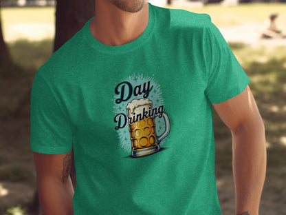 Day Drinking Shirt with Beer Mug Print Tees Gift Idea