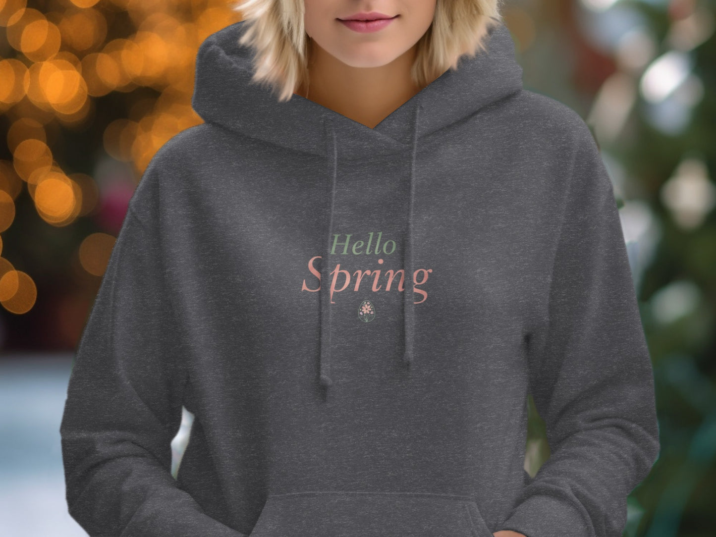 Hello Spring Graphic Hoodie for Casual Wear