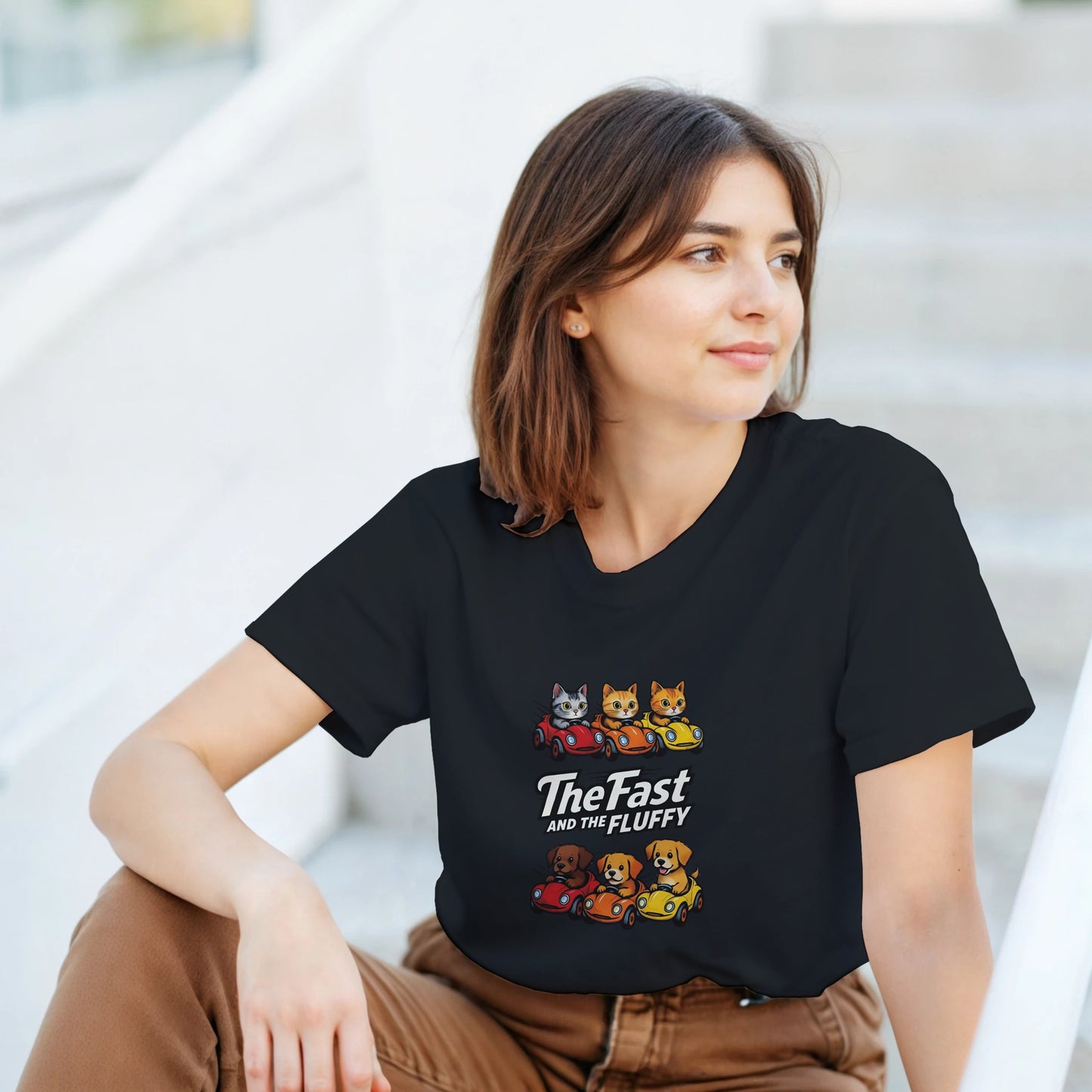 The Fast and The Fluffy graphic design on a Heavyweight T-shirt