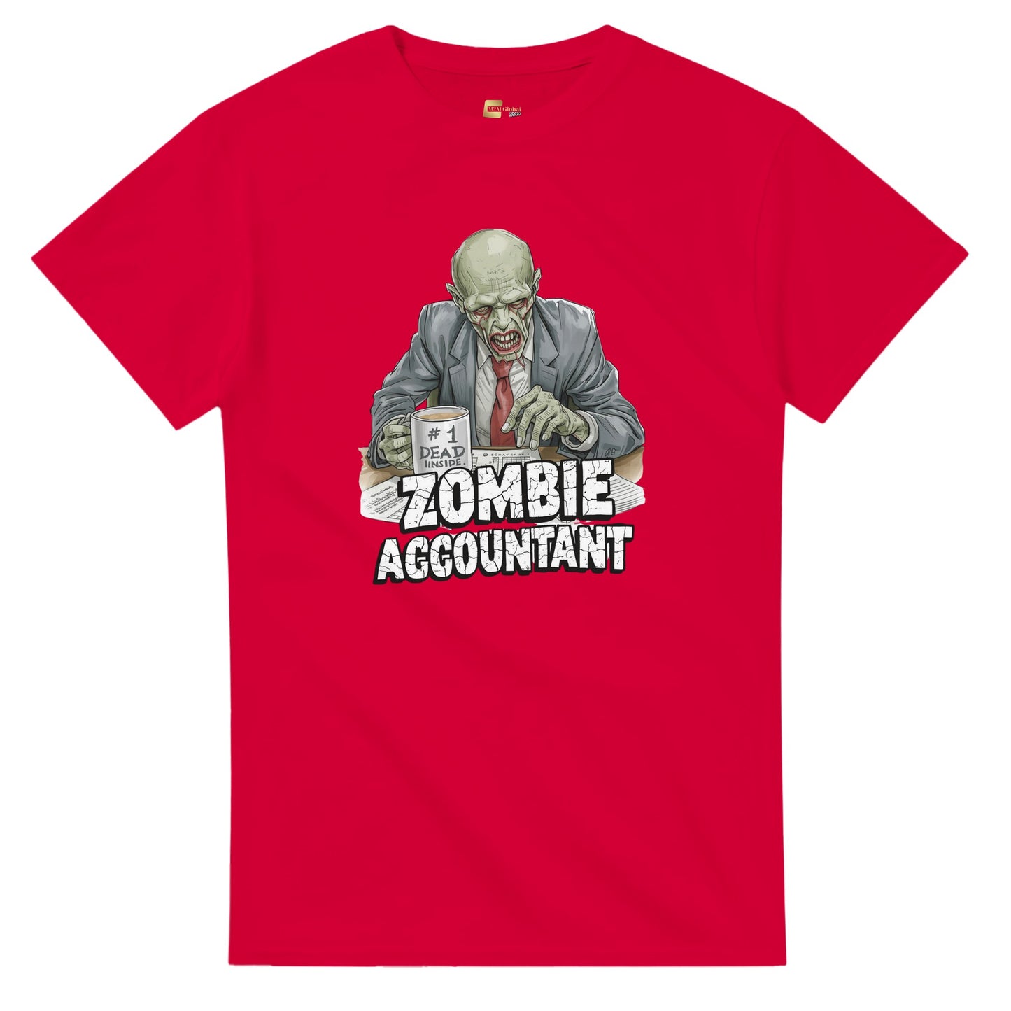 Zombie Accountant graphic design on a Heavyweight T-shirt