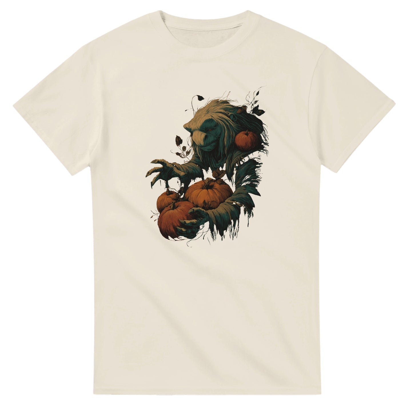 Forest Creature with Pumpkins on a Heavyweight T-shirt