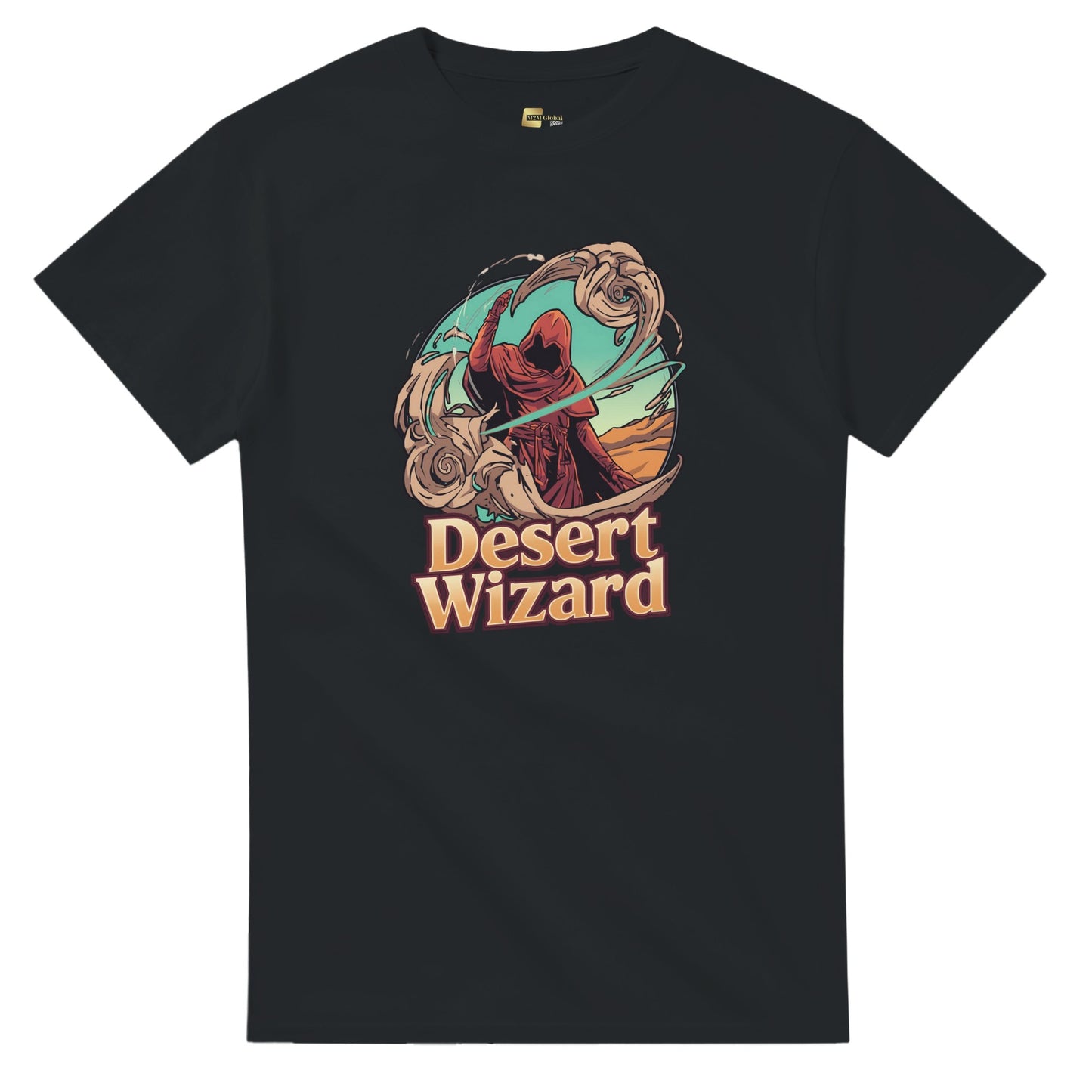 Mystic Desert Wizard graphic design on a Heavyweight T-shirt