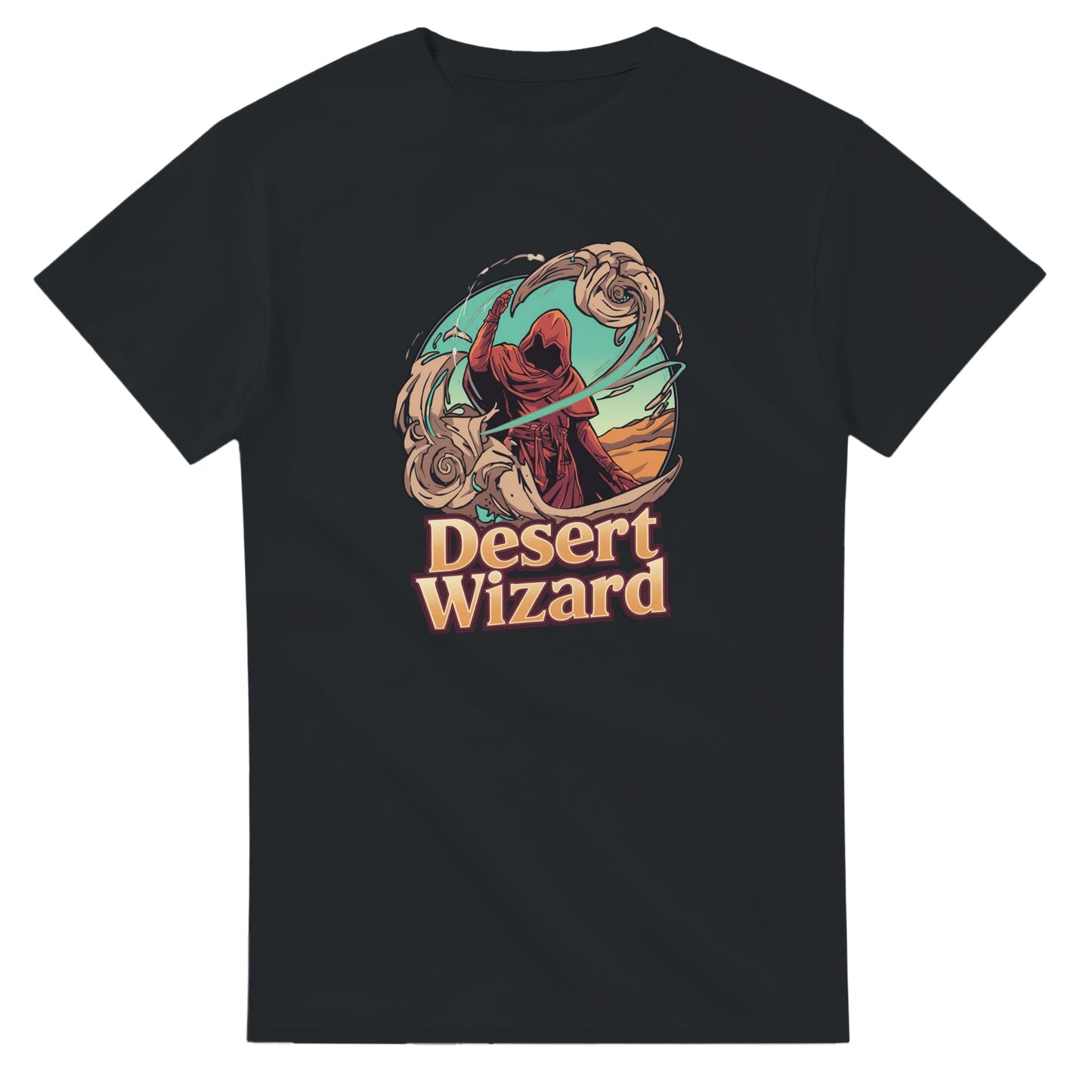 Mystic Desert Wizard graphic design on a Heavyweight T-shirt
