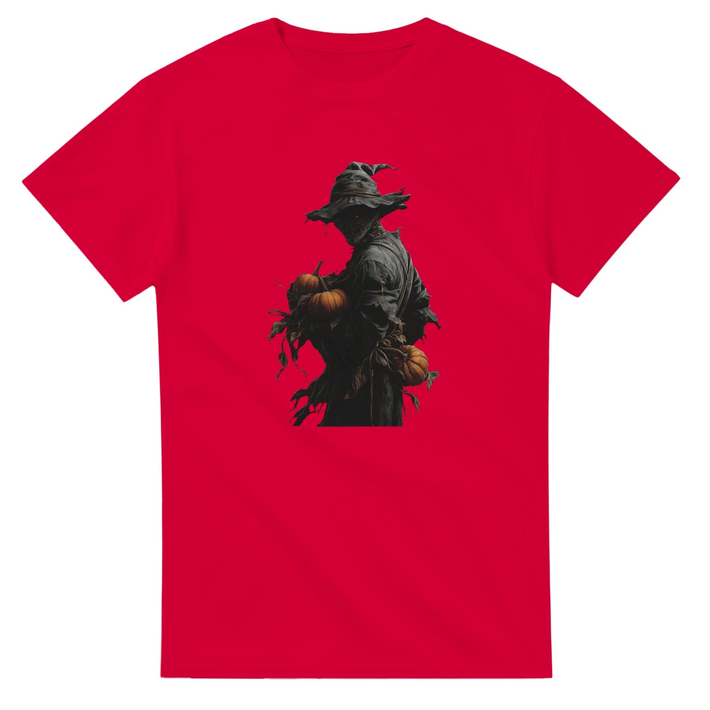 Spooky Pumpkin Scarecrow on a Heavyweight T-shirt