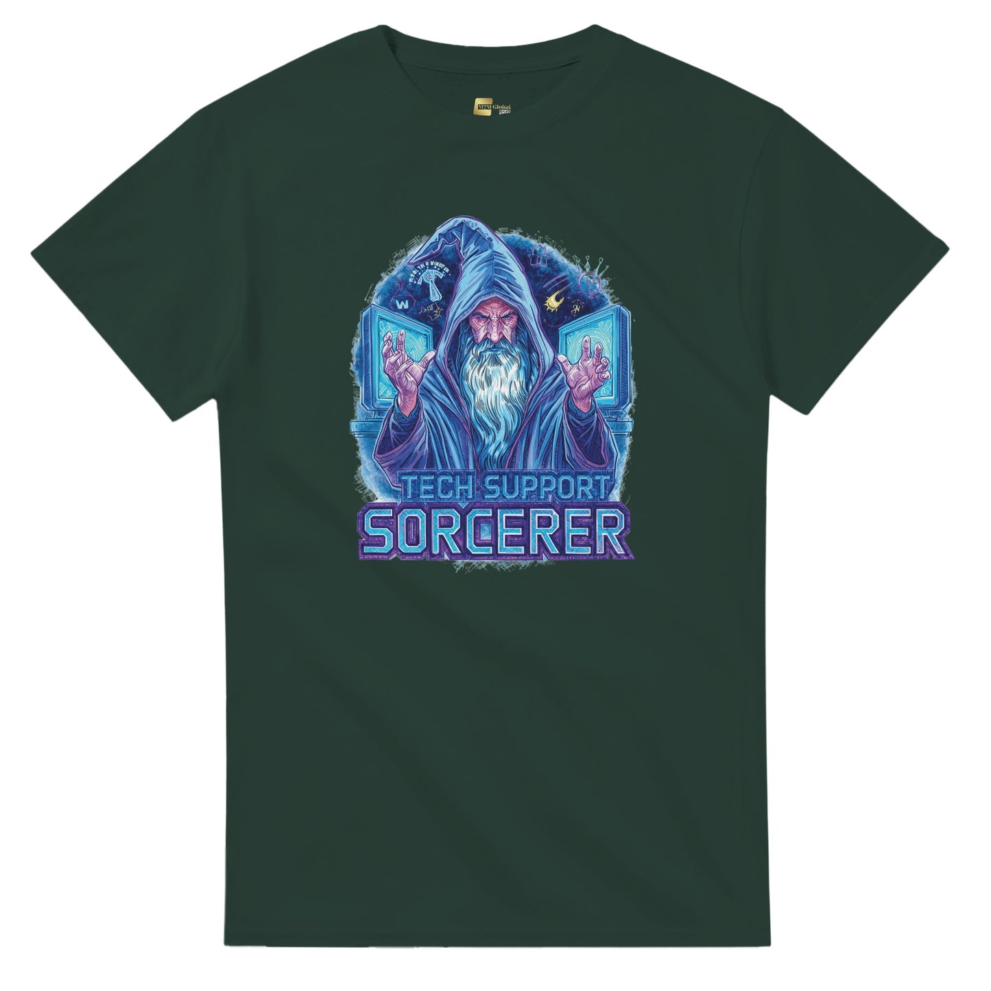 Tech Support Sorcerer graphic design on a Heavyweight T-shirt