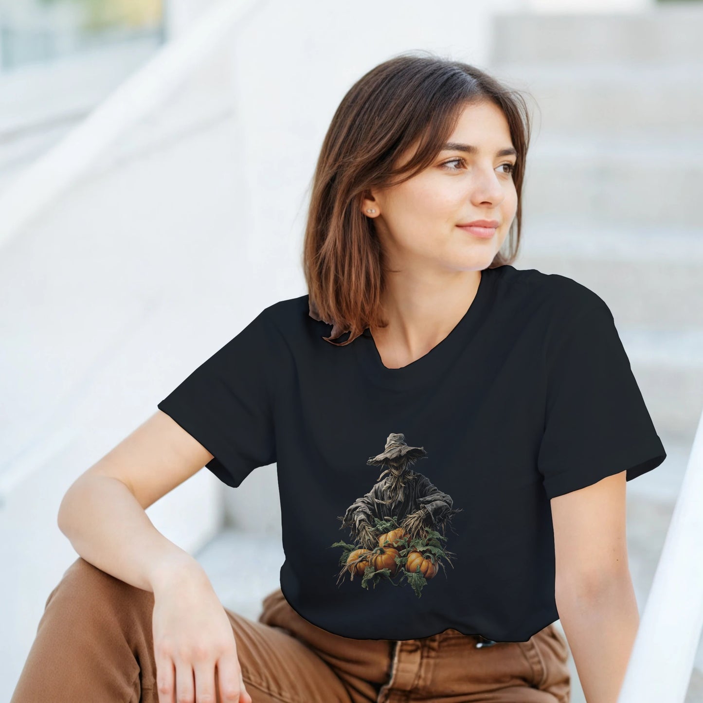 Harvest Scarecrow on a Heavyweight T-shirt