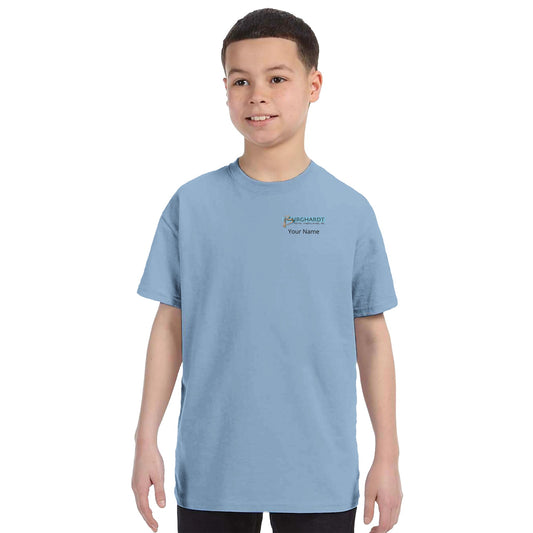 Burghardt Metal Fabricating, Inc., logo on a Kids Crewneck T-shirt