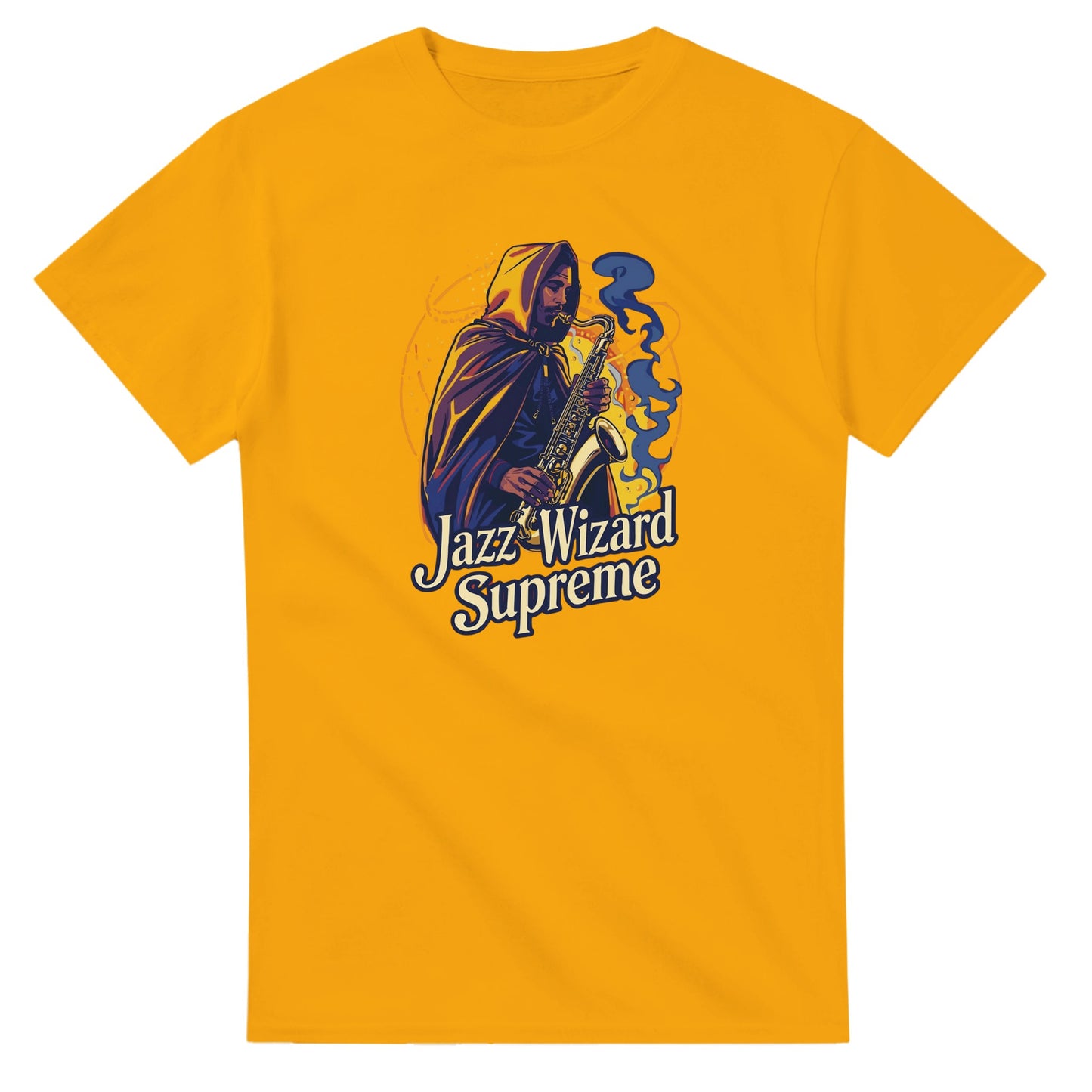 Jazz Wizard Supreme graphic design on a Heavyweight T-shirt