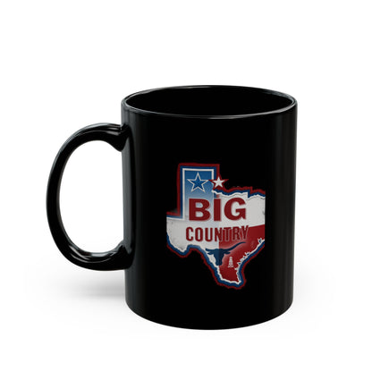 Black mug with Texas Lone Star State graphic and lettering.