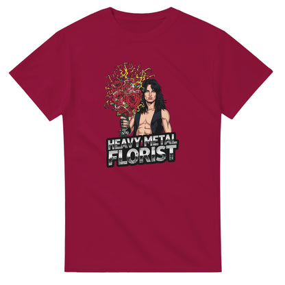 Woman wearing a t-shirt with a graphic design in a mall setting