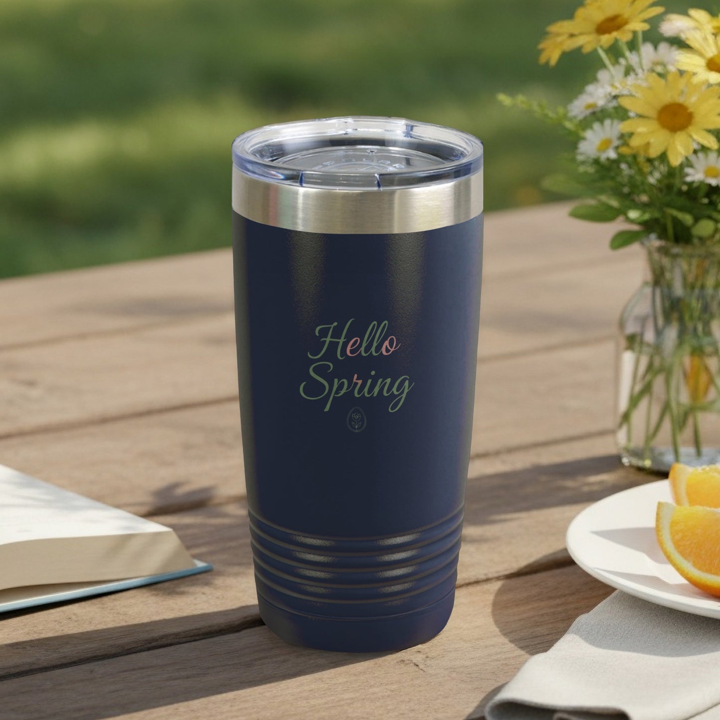 Hello Spring Insulated Tumbler with Lid Beverage Holder