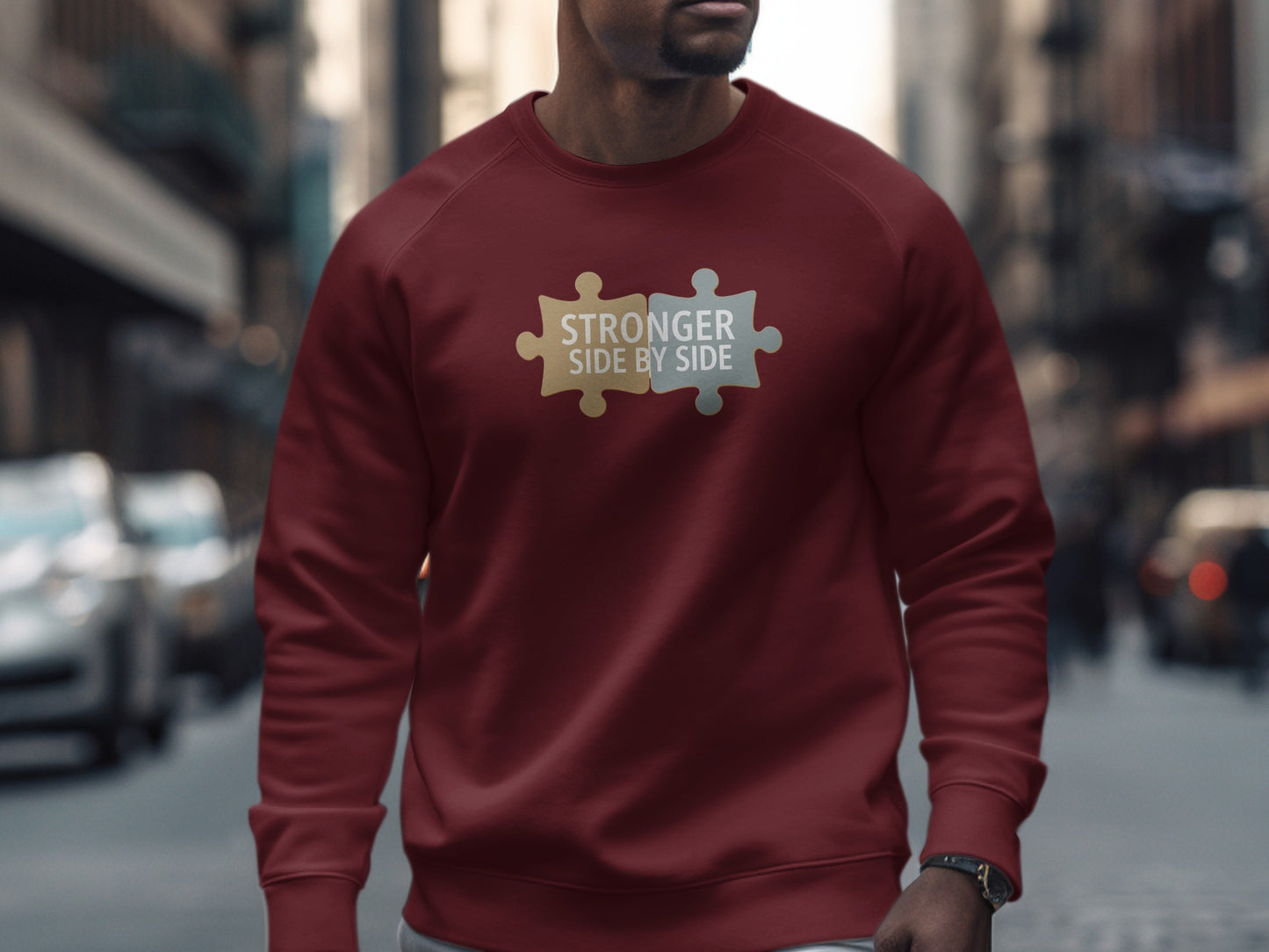 Stronger Side By Side Puzzle Piece Sweatshirt