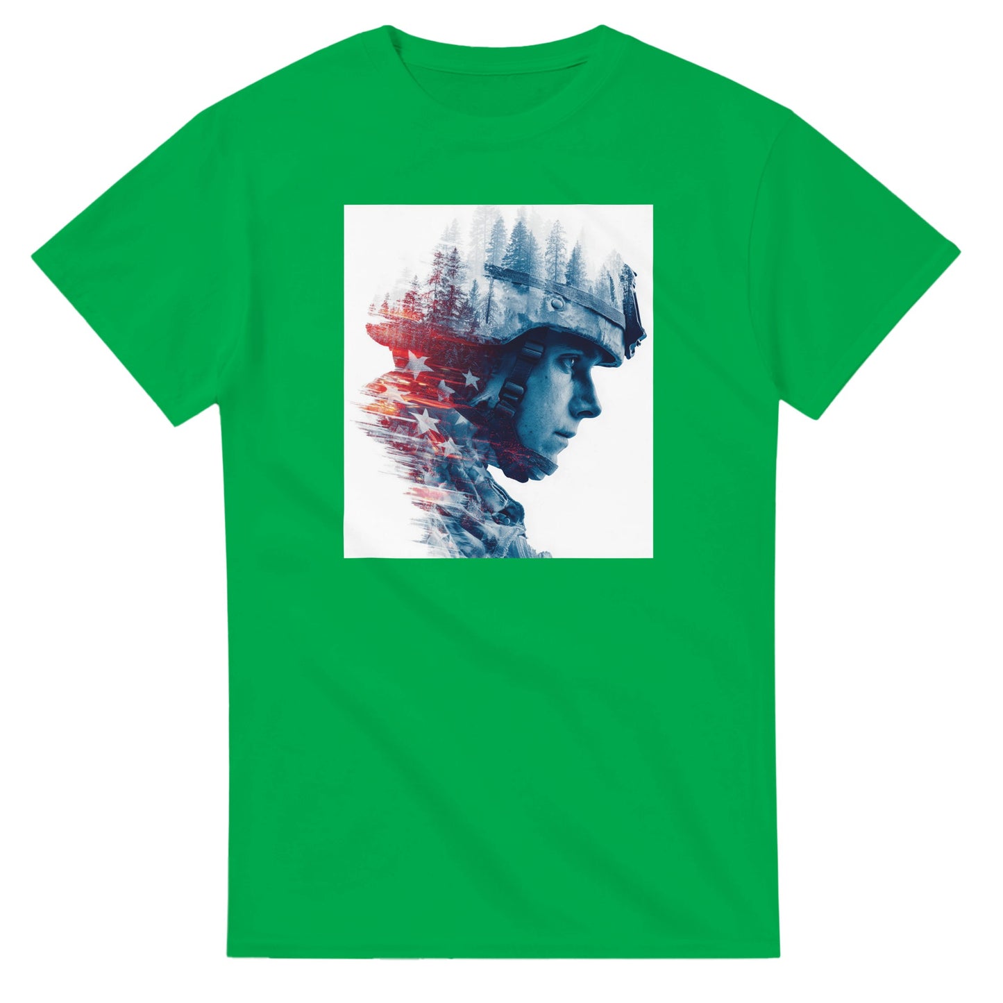 Patriotic Forest Spirit on a heavyweight t-shirt