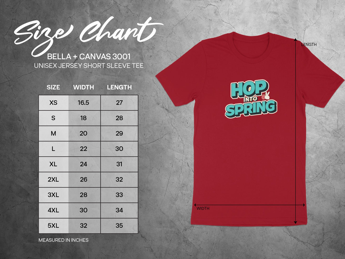 HOP INTO SPRING UNISEX JERSEY SHORT SLEEVE TEE product type
Hop Into Spring
Spring Shirt
Easter Bunny Tee
Unisex TShirt
Bella Canvas 3001
Short Sleeve Top
Red Graphic Tee
Seasonal Apparel
Youth Apparel
Adult Apparel
Holiday Gift
Casual Style
Trendy Shirt
Jersey Tee Style
Rabbit Graphic
Nature Design
Springtime Fashion
Comfortable Look
Everyday Outfit
Celebration Outfit