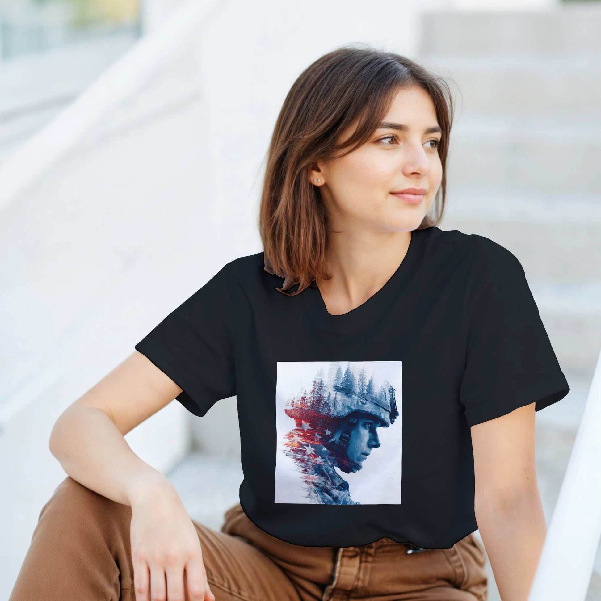 Patriotic Forest Spirit on a heavyweight t-shirt